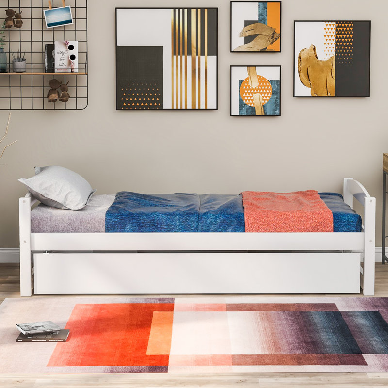 Harriet Bee Vosgan Twin Solid Wood Daybed with Trundle & Reviews Wayfair